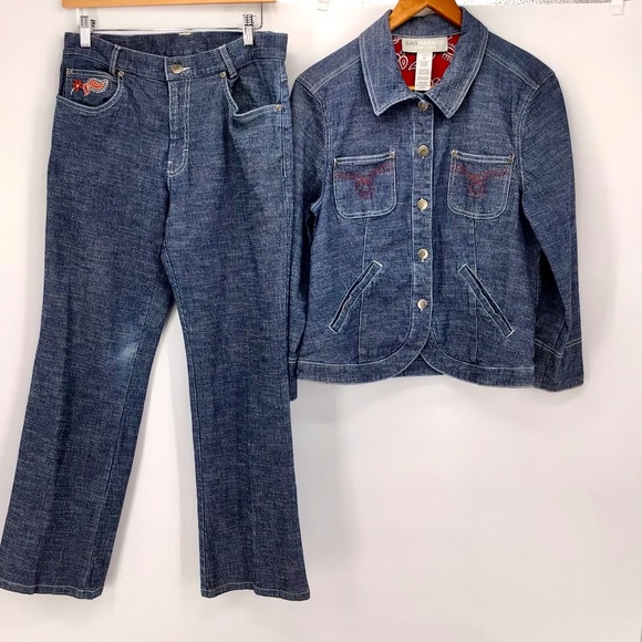 Sag Harbor Sport Jean Jacket and Pants Set Sz 8P - Picture 1 of 16